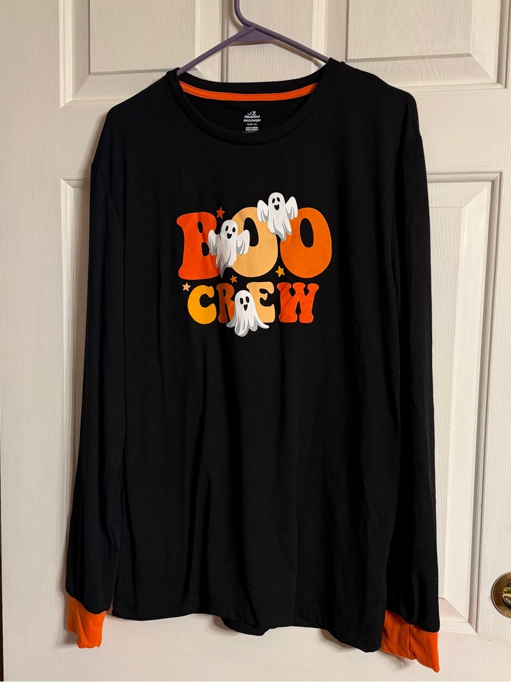 Men’s M 38-40 'Boo Crew' Long-Sleeve Halloween sleepwear top